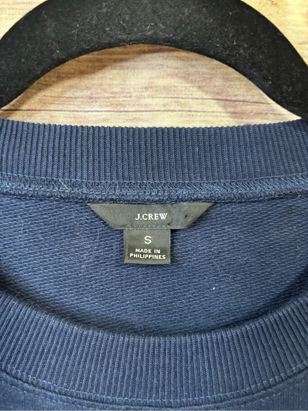 J. Crew Navy Pink Print Raglan Sleeve Sweatshirt Size Small